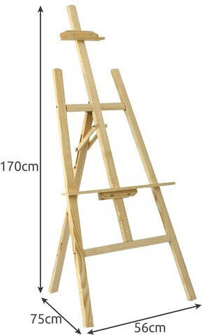 Easel din lemn Zola, reglabil pe lățime și unghi, pliabil, 170 x 56 x 75 cm