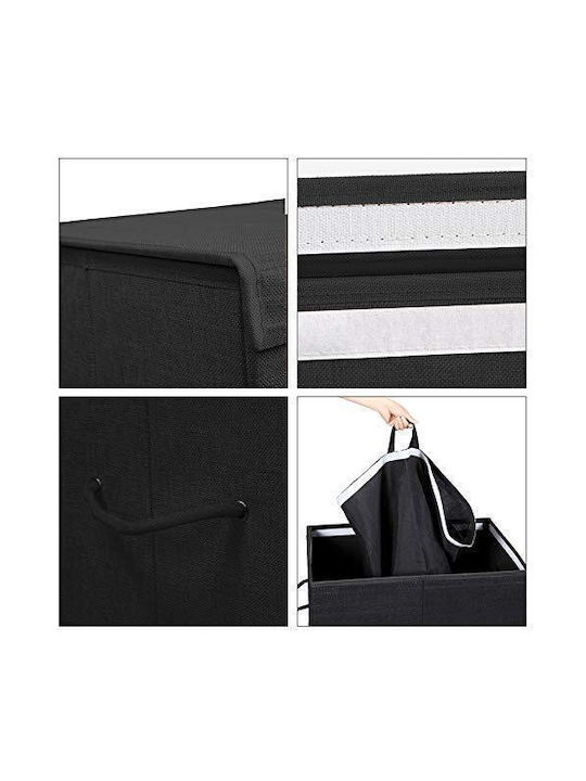 Songmics Καλάθι Απλύτων Υφασμάτινο με Καπάκι 60x36x66cm Μαύρο