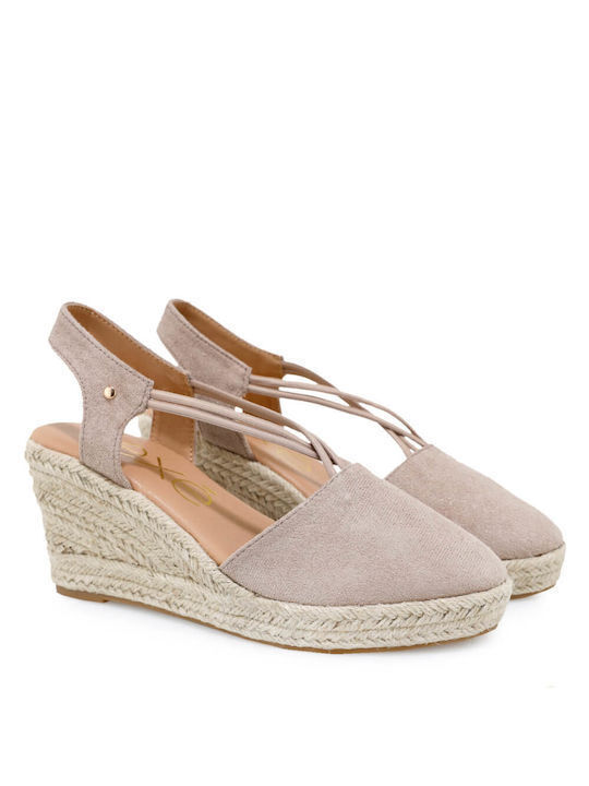 Exe Women's Fabric Platform Shoes Beige