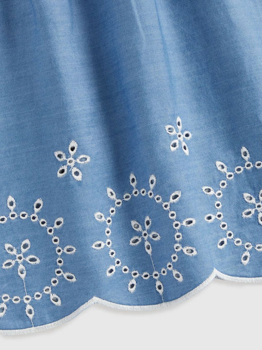 Mädchen Kleid Ärmellos Blau
