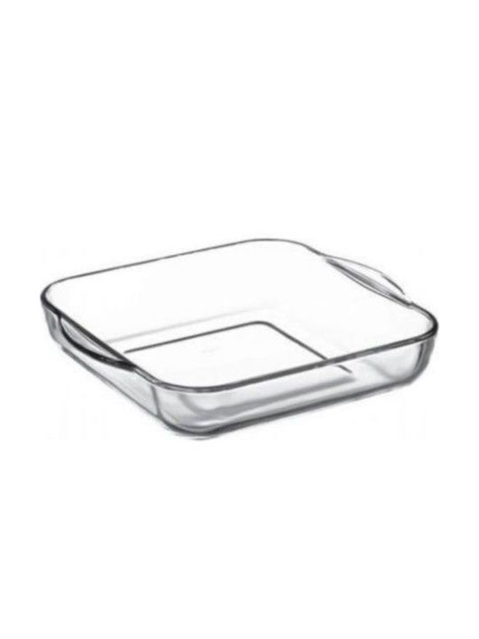 Pasabahce Glass Square Heat-Resistant Cookware with Lid 2000ml