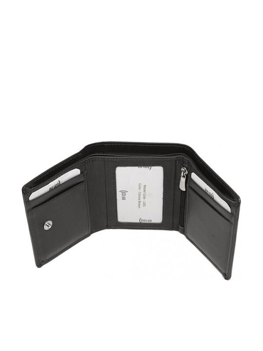 Μικρό Δερμάτινο Γυναικείο Πορτοφόλι με RFID Tan