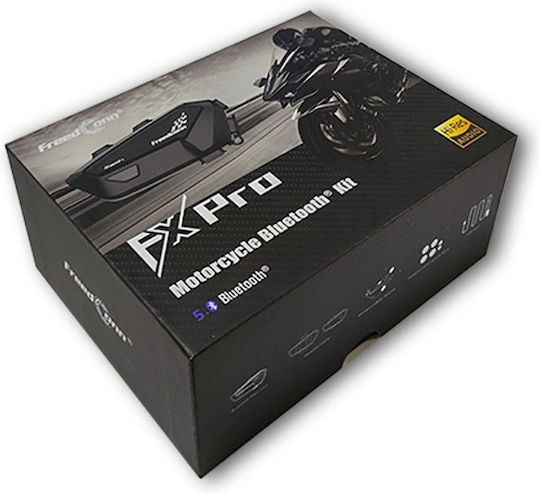 FreedConn Fx Pro Sistem de comunicare pentru motociclete cu un singur căști cu Bluetooth
