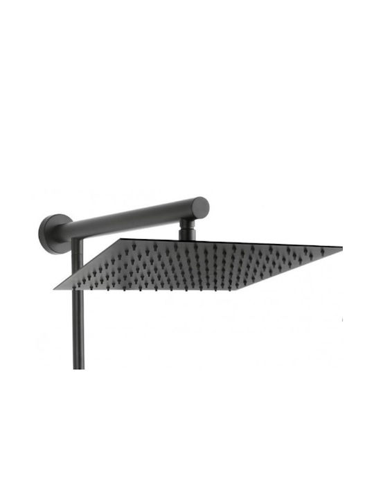 Ferro Trevi Square Регулируема Стълб за душ с Батерия 80 - 125cm Черен