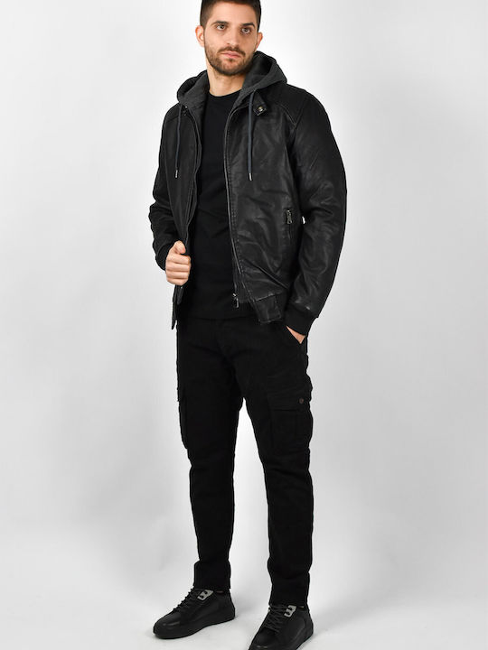 Urbane Fashion Men's Winter Leather Jacket Black