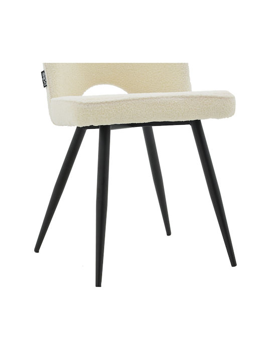 Renish Dining Room Fabric Chair Boucle Ecru 61x47x91.5cm