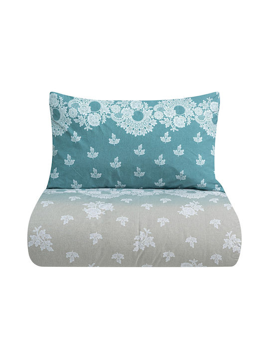 Beauty Home Set Pătură Supraînălțată 220x240 cm Albastru Petrol 12186PMYD 3 Bucăți