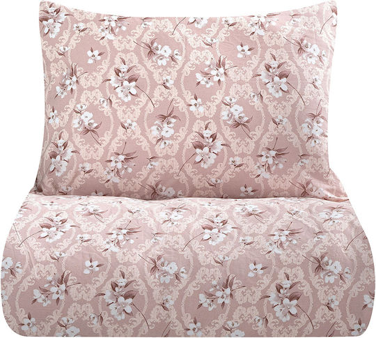Beauty Home Set Duvet Cover Single 160x240cm Salmon 12189PMMO 2 Pieces