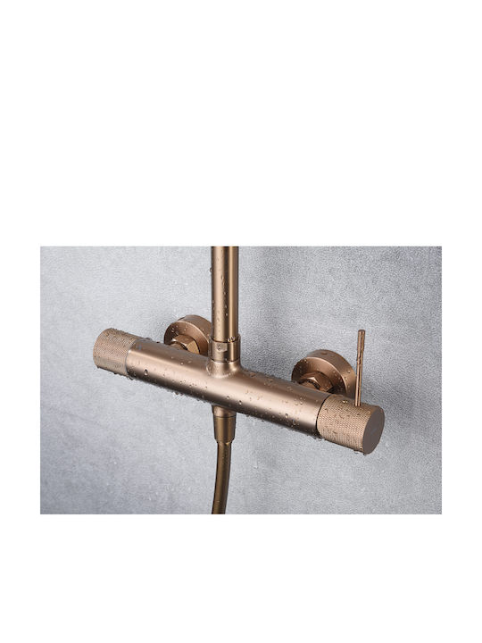 Imex Line Verstellbare Duschsäule mit Armatur 95-132cm Rose Gold