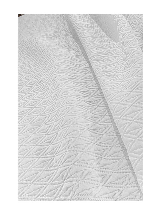 Guy Laroche Oasis Pique Double Blanket 245x260cm White