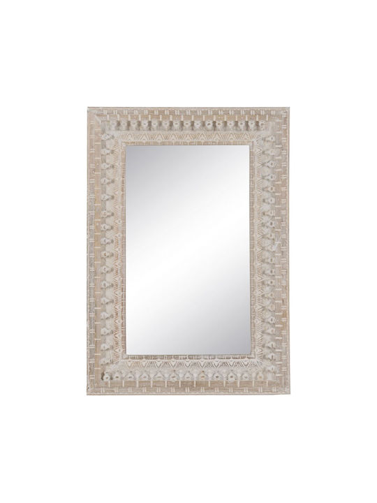 BigBuy Wall Mirror with White Glass Frame 101.6x71.1cm 1pcs