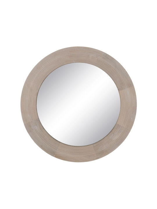 BigBuy Wall Mirror with White Glass Frame Diameter 91.5cm 1pcs