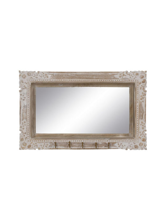 BigBuy Wall Mirror with White Glass Frame 61x38cm 1pcs