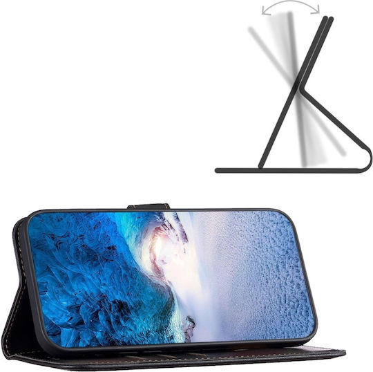 Binfen Wallet Case Δερματίνης Μαύρο (Redmi Note 13 Pro 4G / Poco M6 Pro 4G)