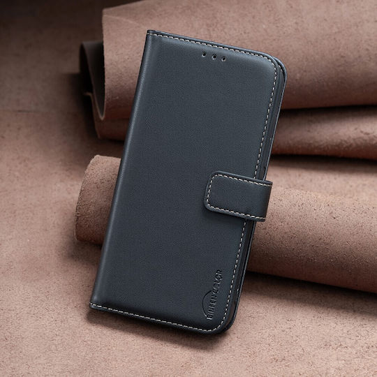 Binfen Wallet Case Δερματίνης Μαύρο (Redmi Note 13 Pro 4G / Poco M6 Pro 4G)