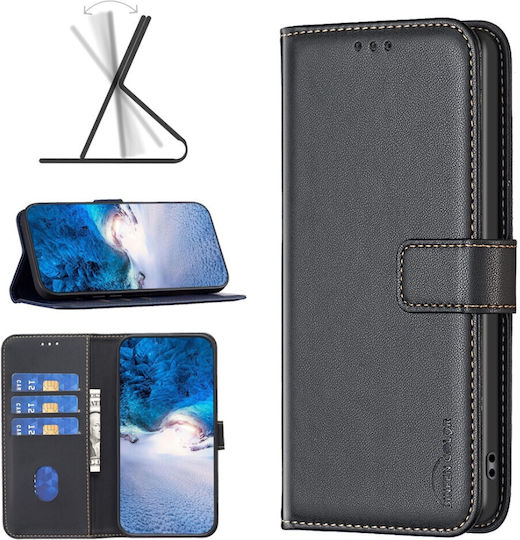 Binfen Wallet Case Δερματίνης Μαύρο (Redmi Note 13 Pro 4G / Poco M6 Pro 4G)