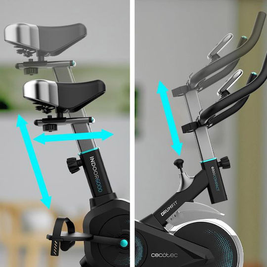Cecotec DrumFit Indoor 6000 Compact Ποδήλατο Spinning Μαγνητικό με Ροδάκια