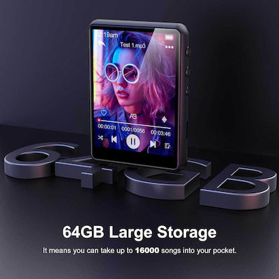 MP3 Player (64GB) with IPS / TFT Touch Screen 2.4" Black