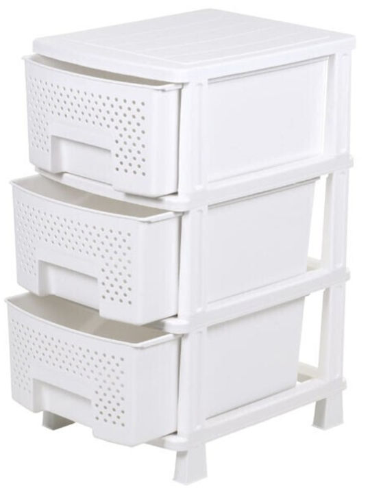 Homeplast Τάρα Kitchen Trolley Plastic White 3 Slots 50x40x77cm