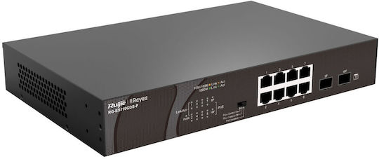 Ruijie RG-ES110GDS-P Unmanaged L2 PoE+ Switch με 8 Θύρες Gigabit (1Gbps) Ethernet και 2 SFP Θύρες