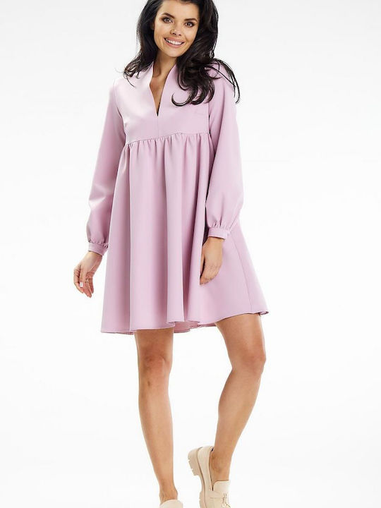 Awama Dress with Ruffle Pink