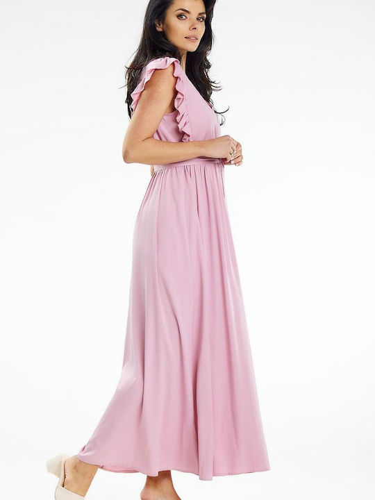 Awama Dress with Ruffle Pink