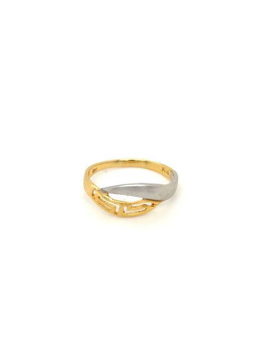 Women's Ring Gold K14 585° Meander Two-tone