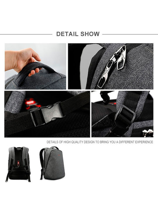 Tigernu Τσάντα Πλάτης για Laptop 14" με Θύρα USB σε Γκρι χρώμα T-B3164 14