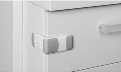 Inofix Cabinet & Drawer Protector with Sticker made of Plastic in White Color 1pcs