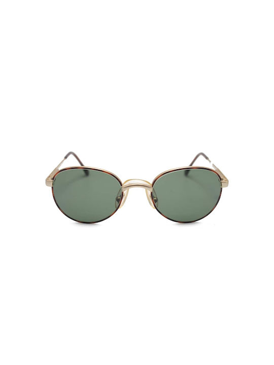 Marcolin Men's Sunglasses with Gold Tartaruga Metal Frame and Green Lens 7159-924