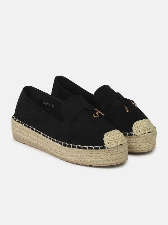 InShoes Women's Synthetic Leather Espadrilles Black