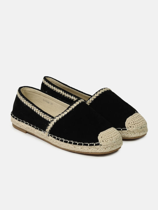 InShoes Women's Synthetic Leather Espadrilles Black