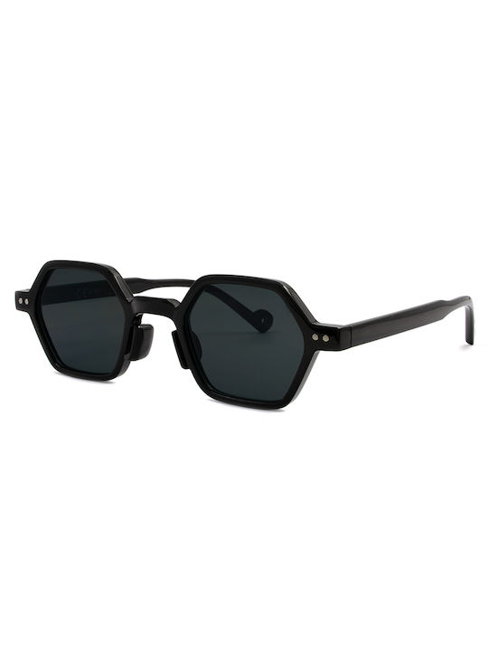 Awear Aaron Sunglasses with Black Metal Frame and Black Lens AaronBlack