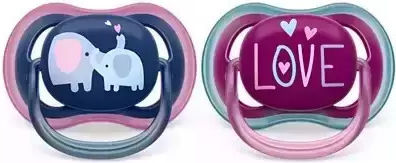 Philips Ultra Air Pacifiers Silicone with Case for 18+ months 2pcs