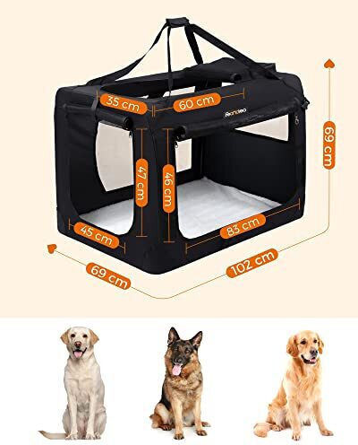 Songmics Dog and Cat Carrying Bag Black M102xP69xY69cm