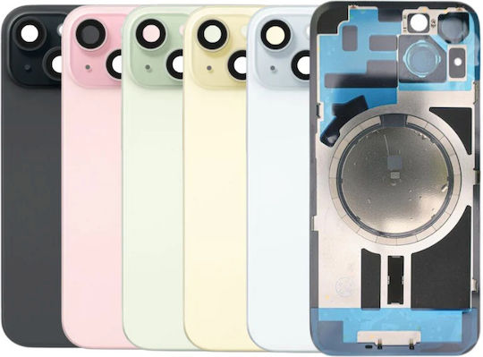 Rückseite Glas Stahlplatte Magnete Magsafe & Kameraobjektiv Iphone 15 Pink