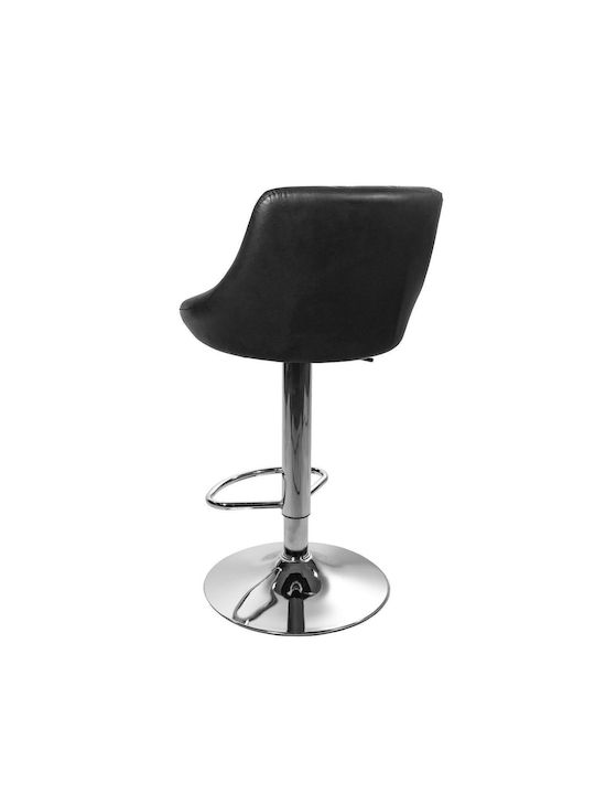 Stool Bar Kast with Adjustable Height Black And Silver 45.5x48.5x85cm