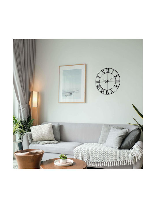 3D Leise Antikes Wanduhr Schwarz Ø50cm