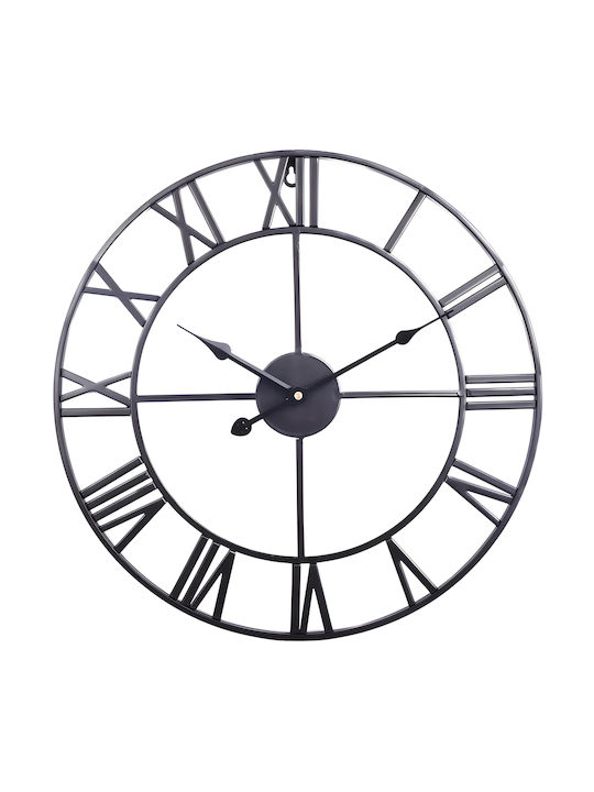 3D Leise Antikes Wanduhr Schwarz Ø50cm