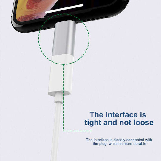 Adaptor de încărcare rapidă tip Lightning Type-c redare muzică transfer de date 5a argintiu
