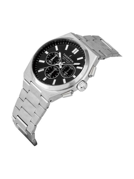 Thorton Watch Chronograph Battery with Silver Metal Bracelet