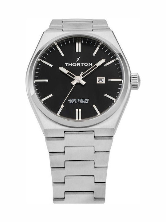 Thorton Men's Watch Chronograph Battery with Silver Metal Bracelet