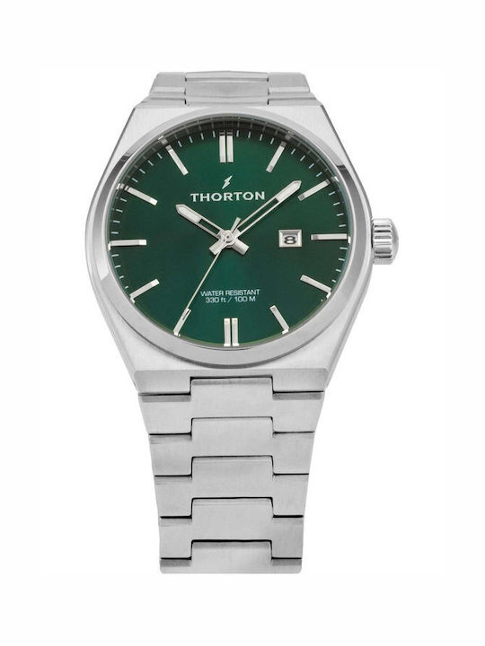 Thorton Men's Watch Chronograph Battery with Silver Metal Bracelet