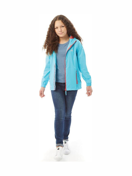 Waterproof Kids' Casual Jacket Windproof with Hood Aquatic (Marine)