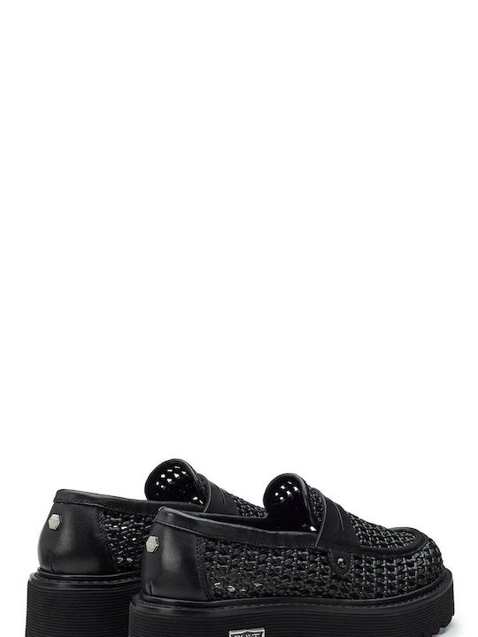 Cult Leather Women's Loafers in Black Color