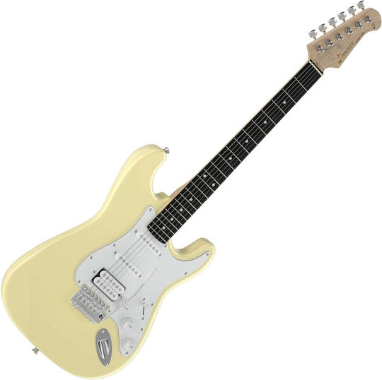 Donner Комплект Електрическа Китара Stratocaster Бял с Калъф