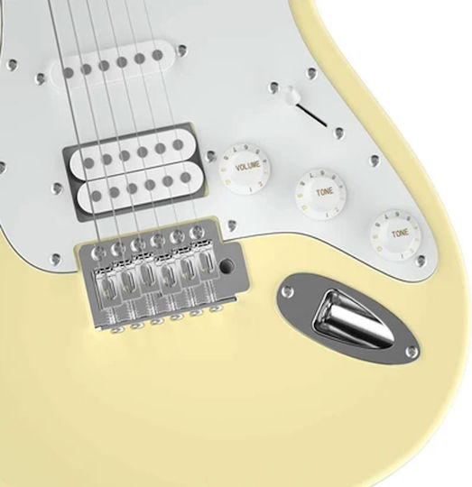 Donner Комплект Електрическа Китара Stratocaster Бял с Калъф