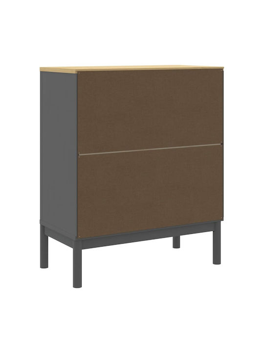 Sideboard made of Solid Wood with Drawers Grey 76.5x39x90.5cm