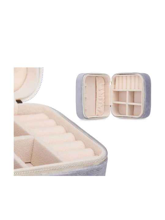 Arte Regal Velvet Jewelry Box Gray 10x10x5cm