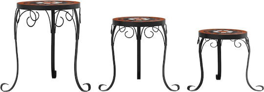 vidaXL Plant Stands Metal Orange 35cmx35cmcm. 3pcs